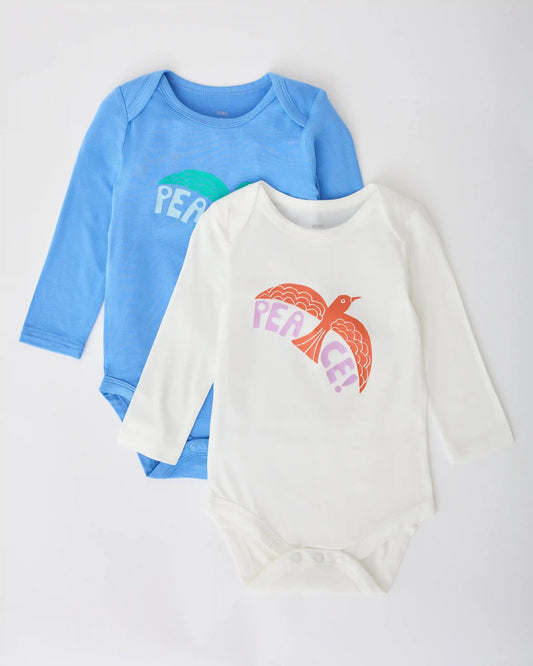 Long Sleeve Bamboo Onesie Two-Pack | Bird