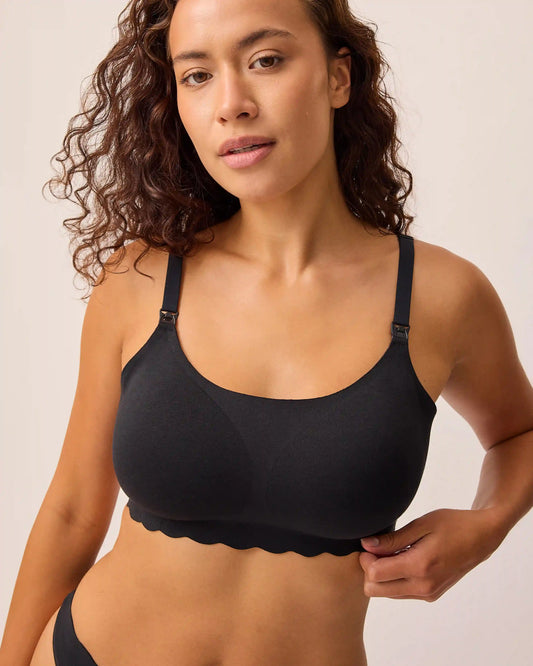 BareBond™ Cotton Maternity & Nursing Bralette | Black
