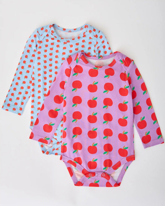 Long Sleeve Bamboo Onesie Two-Pack | Apple