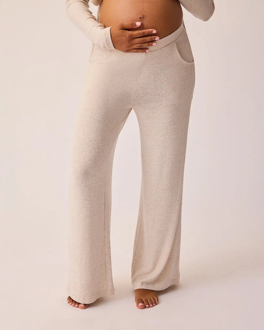 CozyKnit Wide Leg Lounge Pant | Oat
