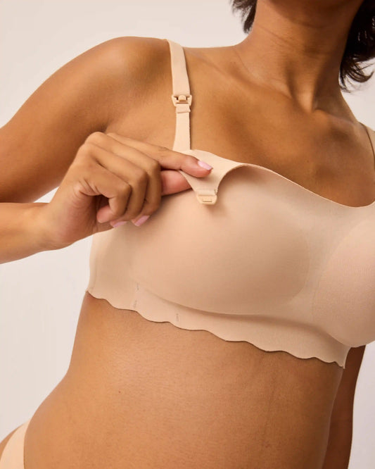 BareBond™ Cotton Maternity & Nursing Bralette | Sand