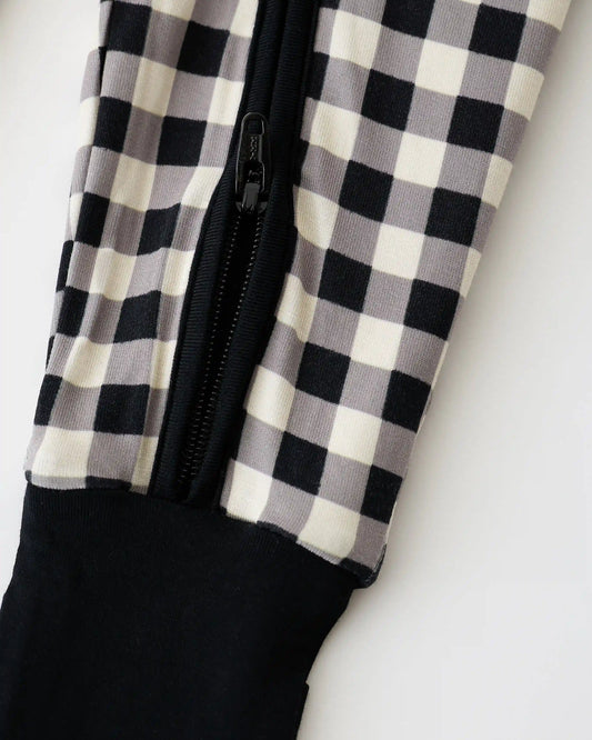 Bamboo Baby Pajama | Black Gingham
