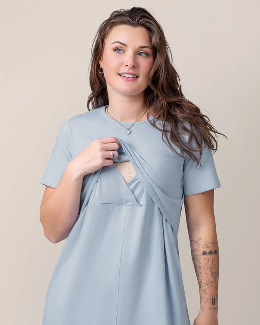 Emmie Nursing T-shirt Dress | French Blue