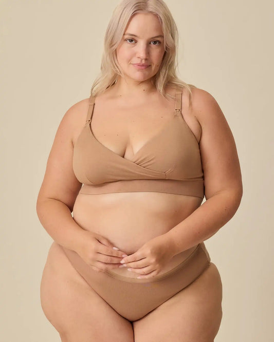 SoftStretch Cotton Maternity & Postpartum Hipster | Buff