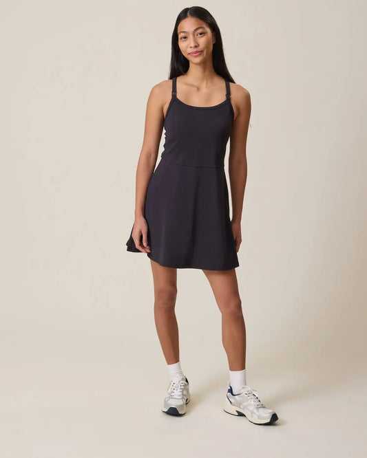 Stevie Active Racerback Nursing Dress | Black