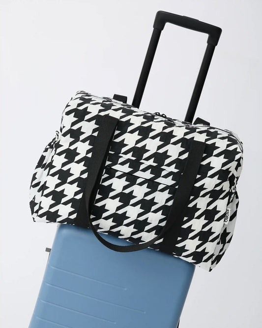 Large Weekender Bag | Black Houndstooth