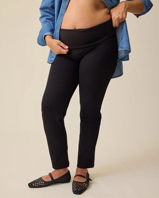 Maternity Ponte Straight Leg Pant | Black
