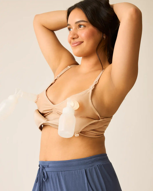 Signature Sublime® Contour Hands-Free Pumping & Nursing Bra | Beige