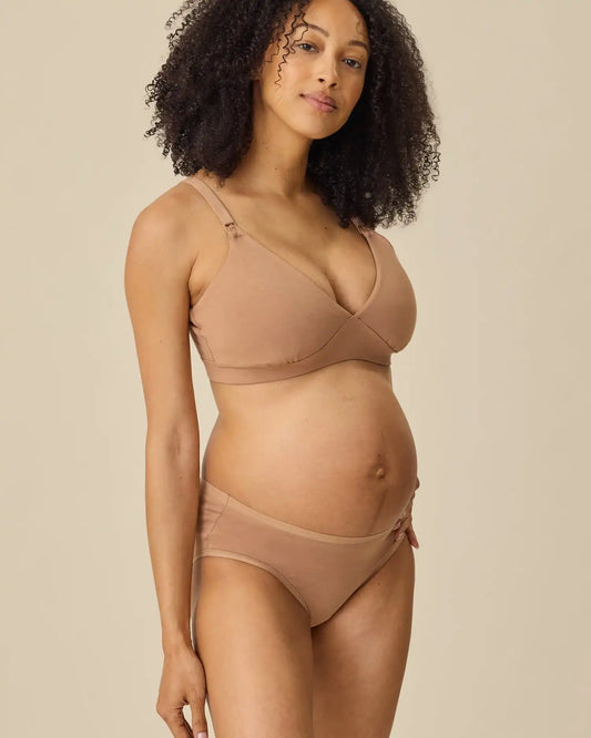 SoftStretch Cotton Maternity & Postpartum Brief | Buff