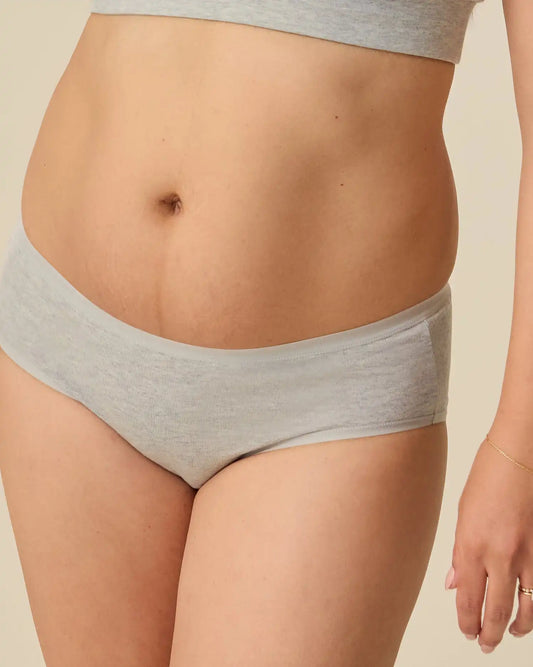SoftStretch Cotton Maternity & Postpartum Hipster | Grey Heather
