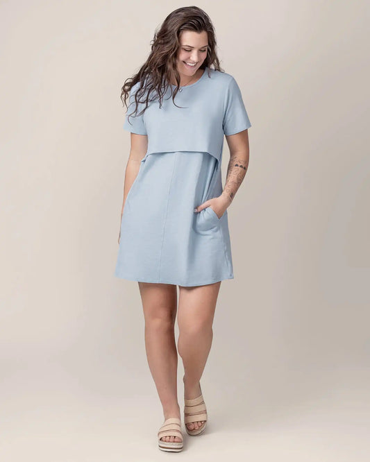 Emmie Nursing T-shirt Dress | French Blue