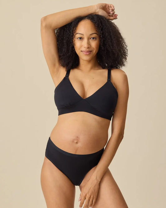 SoftStretch Cotton Maternity & Postpartum Brief | Black