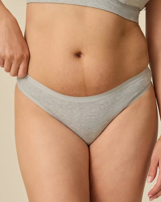 SoftStretch Cotton Maternity & Postpartum Thong | Grey Heather