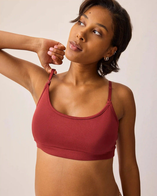 French Terry Maternity & Nursing Bralette | Auburn