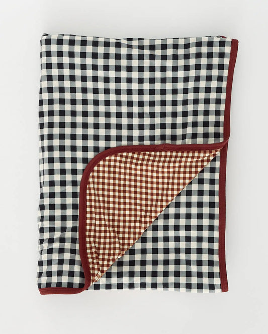 Bamboo Blanket | Black Gingham