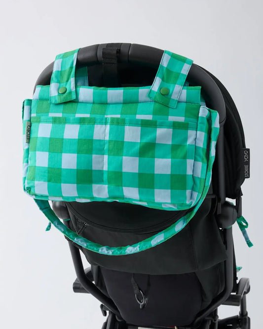 Stroller Party™ Caddy Bag | Teal Gingham