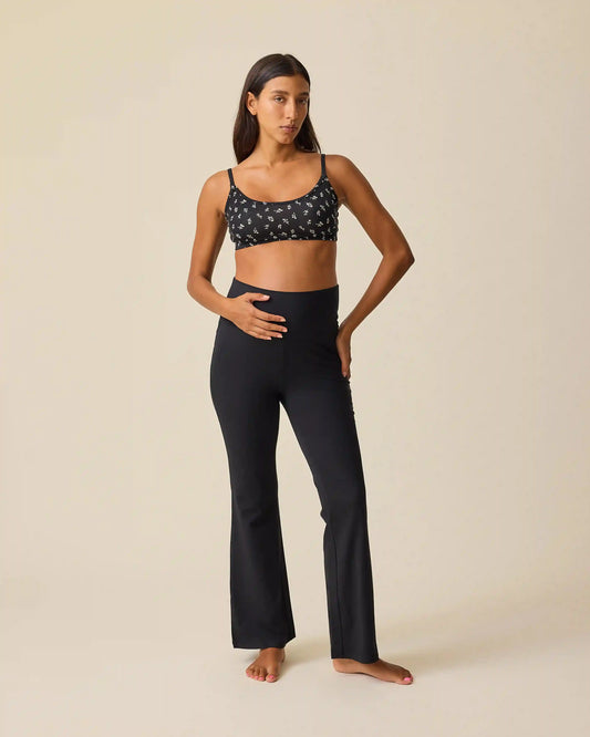 Bamboo Flex Maternity & Postpartum Flare Pant | Black