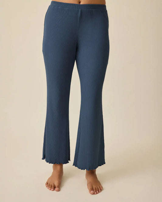 Ribbed Modal Lounge Pant | Light Navy