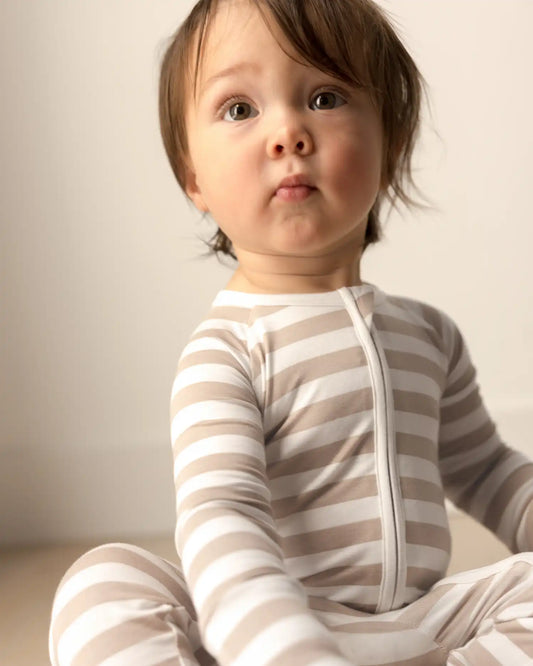 Bamboo Baby Pajama | Fawn Stripe