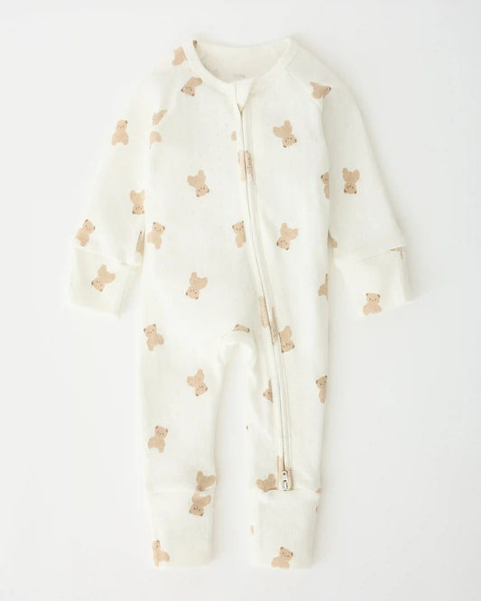 Pointelle Baby Pajama | Ivory Bears