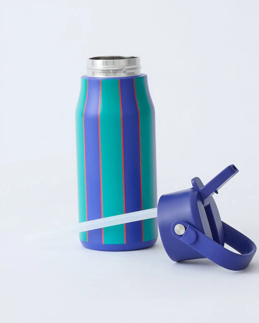 Cool Kid Water Bottle | Navy & Green Stripe