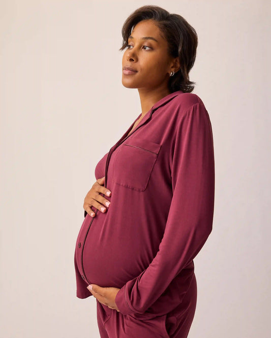 Clea Bamboo Long Sleeve Pajama Set | Deep Burgundy