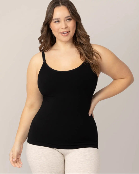 Sublime® Bamboo Nursing Cami Two-Pack | Black & Oatmeal Heather