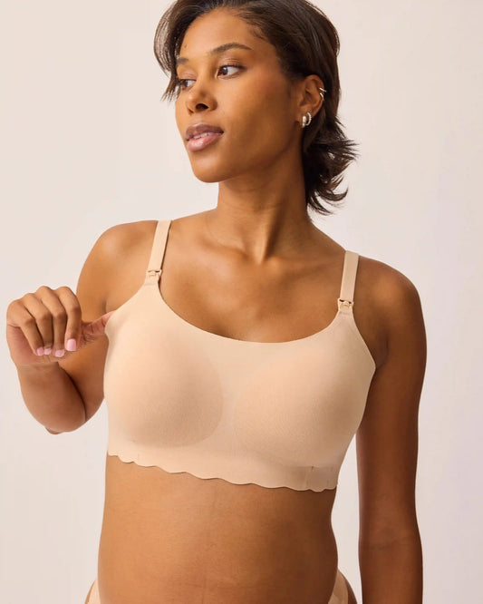 BareBond™ Cotton Maternity & Nursing Bralette | Sand