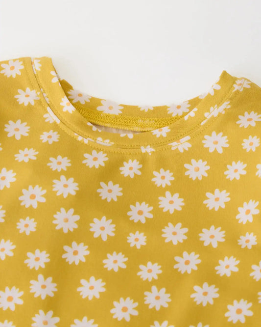 Bamboo Baby Two-Piece Pajama Set | Yellow Daisies