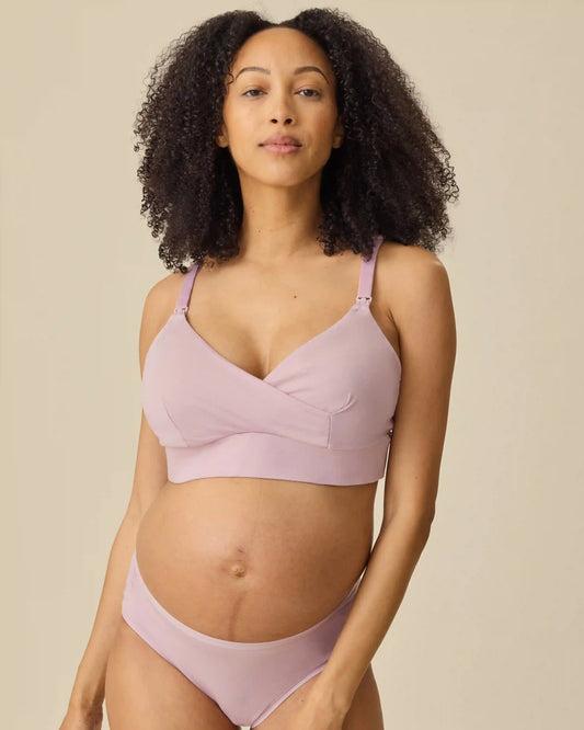 SoftStretch Cotton Nursing Bra | Lilac Mist
