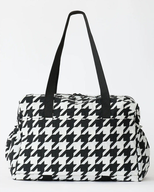 Large Weekender Bag | Black Houndstooth