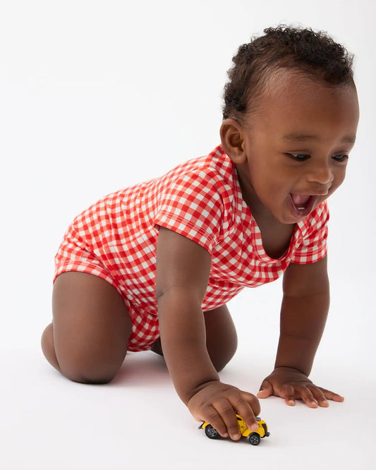 Baby Onesie Two-Pack | Red & Blue Gingham