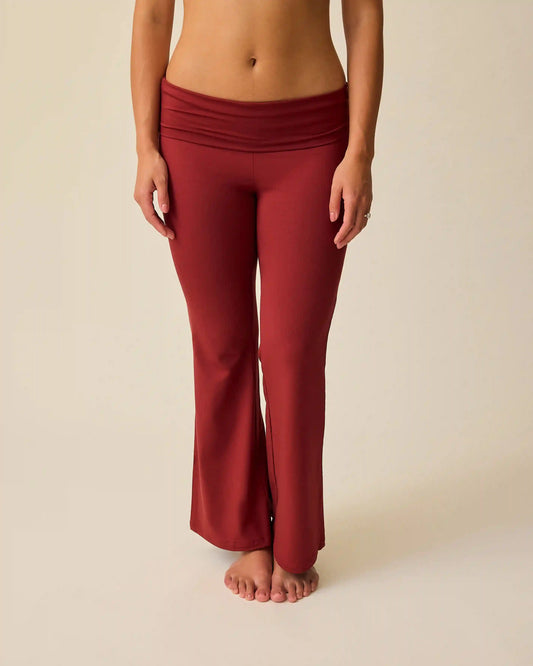 Bamboo Flex Maternity & Postpartum Flare Pant | Auburn