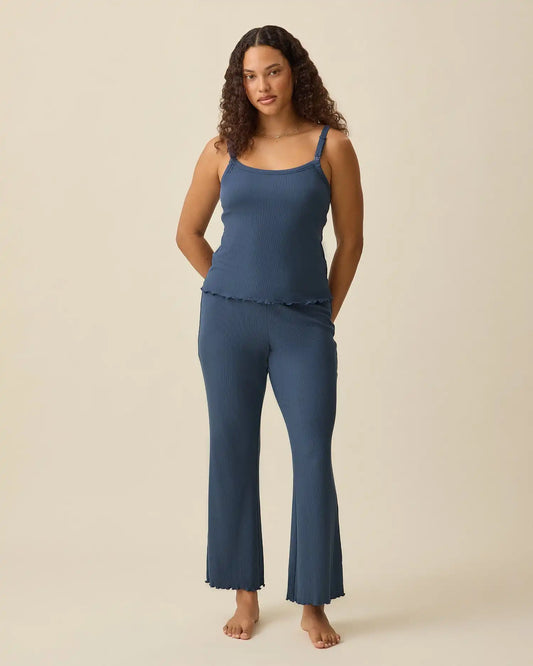 Ribbed Modal Lounge Pant | Light Navy