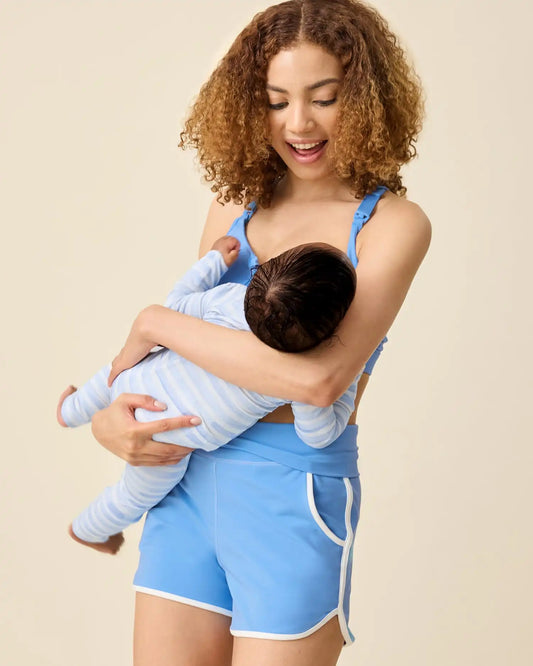 High Impact Nursing Sports Bra | Harbor Blue