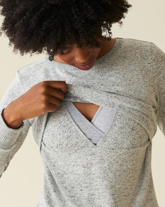 CozyKnit Nursing Pajama & Lounge Set | Grey Heather