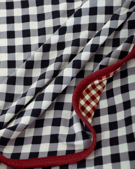 Bamboo Blanket | Black Gingham
