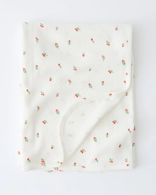Pointelle Swaddle Blanket | Dainty Ditsy