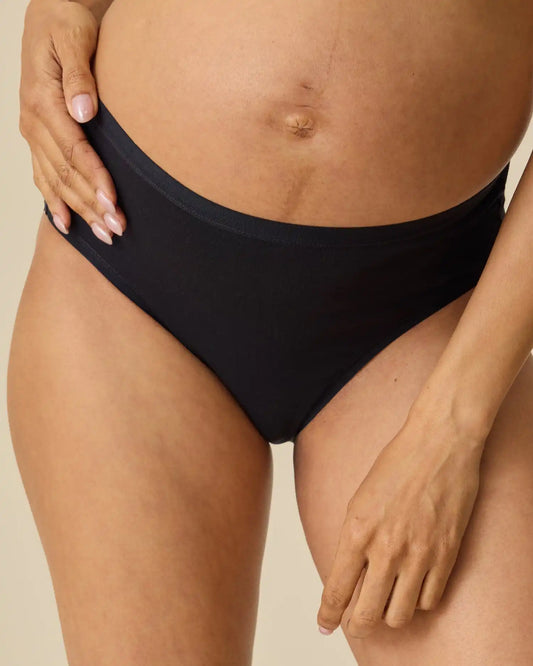 SoftStretch Cotton Maternity & Postpartum Brief | Black