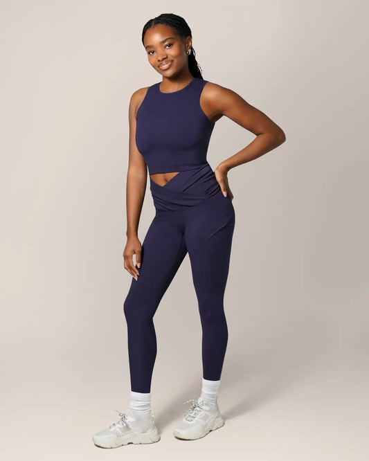 Sublime® Bamboo Maternity & Postpartum Crossover Legging | Navy