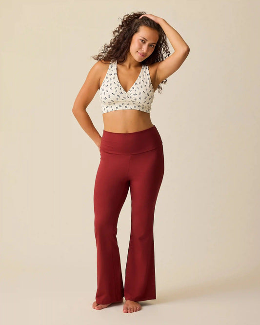 Bamboo Flex Maternity & Postpartum Flare Pant | Auburn