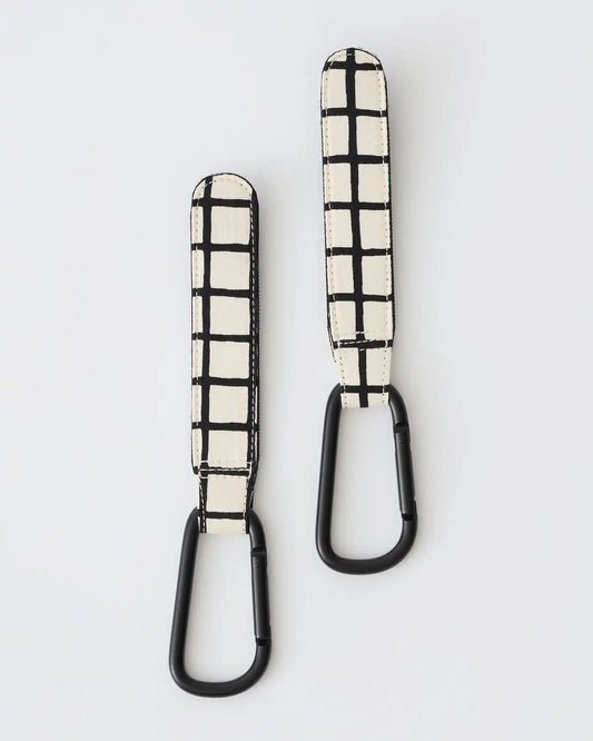 Stroller Party™ Clips (2-Pack) | Black Grid