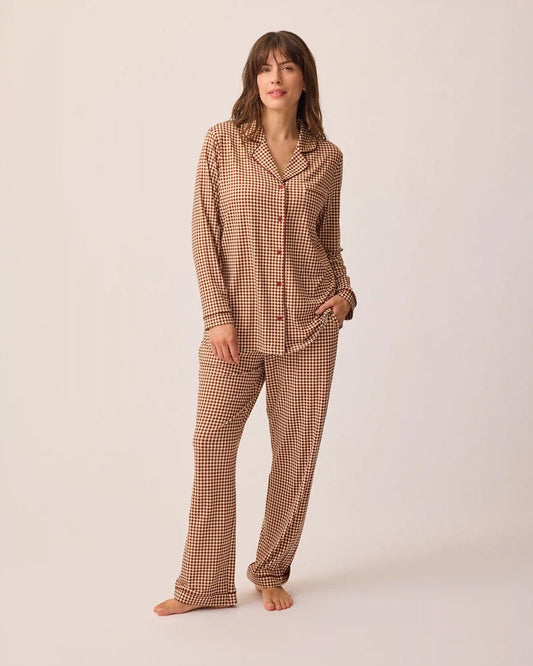 Clea Bamboo Long Sleeve Pajama Set | Auburn Gingham