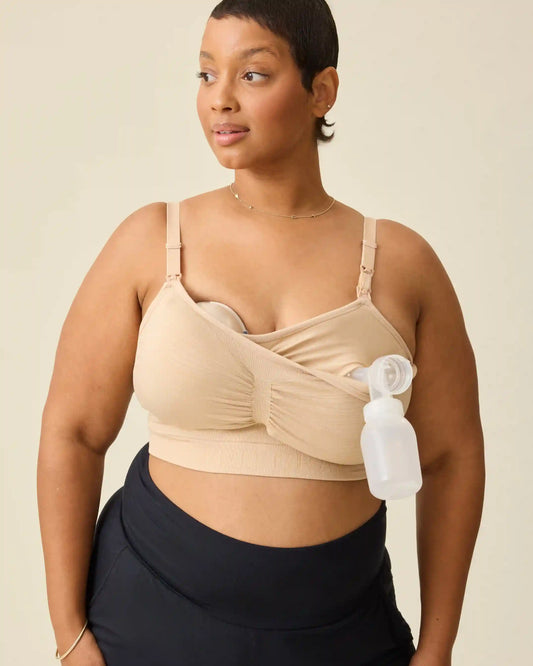 Sublime® Hands-Free Pumping & Nursing Bra | Beige