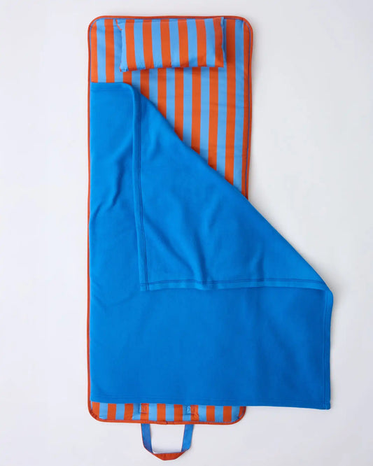 Cool Kid Nap Mat | Blue & Rust Stripe