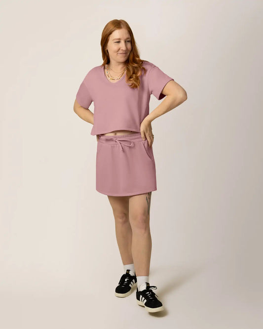French Terry On the Go Skort | Light Mauve