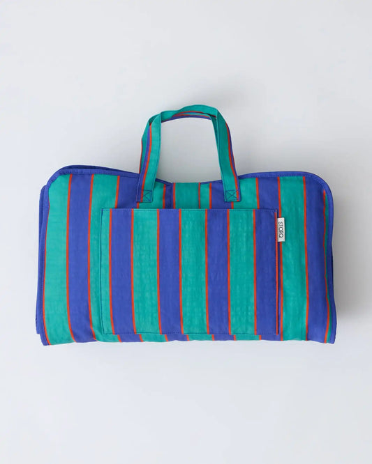 Cool Kid Nap Mat | Navy & Green Stripe