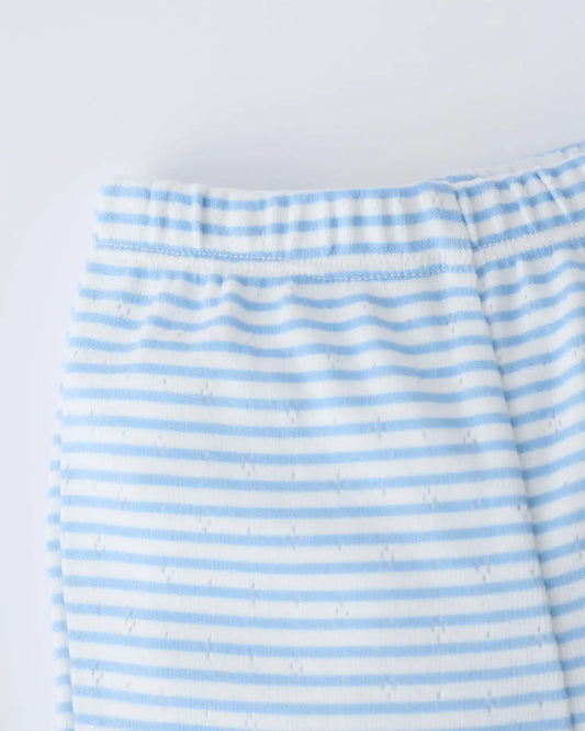 Pointelle Leggings | Blue Candy Stripe