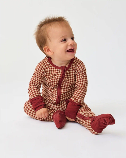 Bamboo Baby Pajama | Auburn Gingham