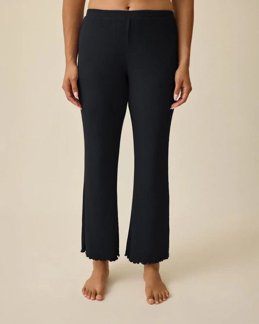 Ribbed Modal Lounge Pant | Black